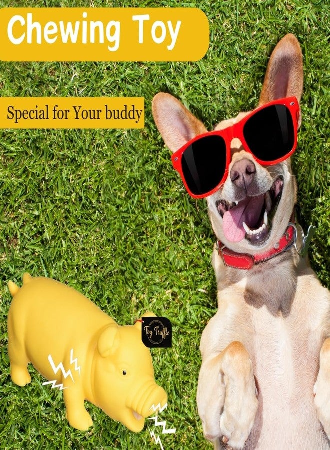 Toy Truffle لعبة على شكل خنزير مطاطي من توي ترافل تصدر صوت صرير: لعبة مطاطية ممتعة للمضغ، لعبة تفاعلية تصدر صوت صرير، لعبة مطاطية تفاعلية، صرير، هز، وكرر: ألعاب مطاطية لتسلية لا تنتهي للكلاب - Image 2
